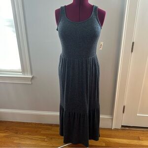 Daily Ritual Women’s Knit Ankle Length Sweater Dress In Charcoal Navy NWT Size M
